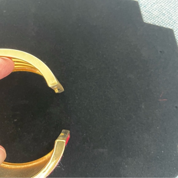 Plaid Cuff Bracelet with Gold Accents - Picture 4 of 4